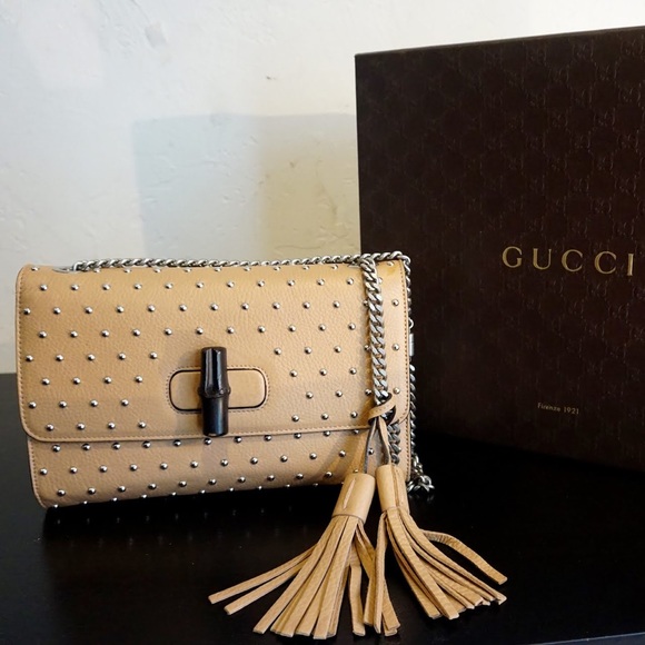Gucci Studded Bamboo Ltd Edition Shoulder Bag - Picture 1 of 8